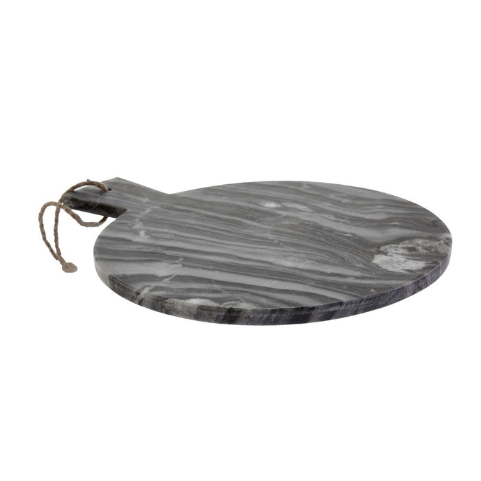 Grey Marble Paddle Serving Board - Round