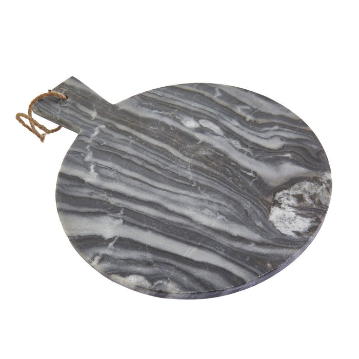 Grey Marble Paddle Serving Board - Round