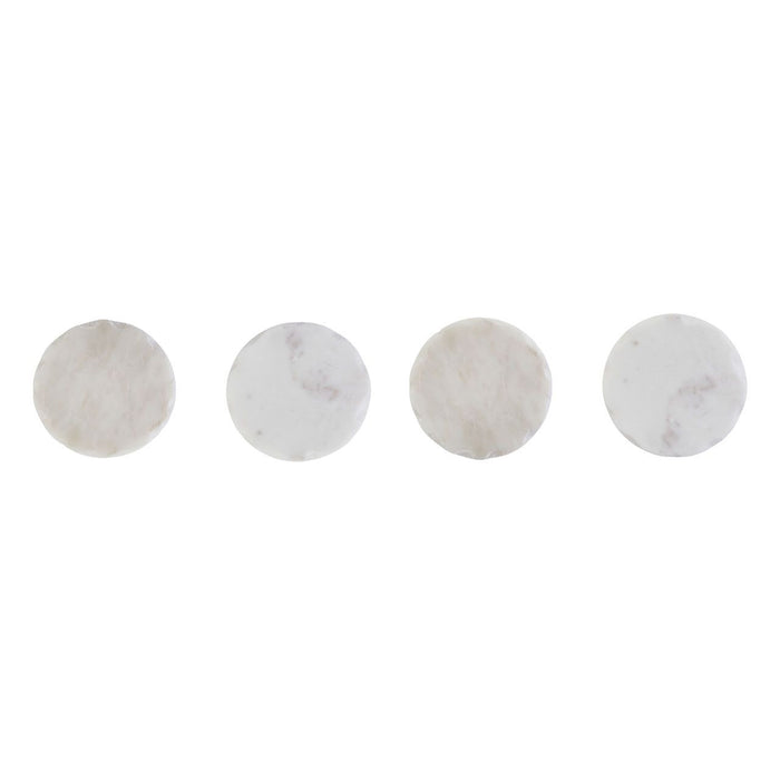 Rough Edged White Marble Coasters - Set of 4