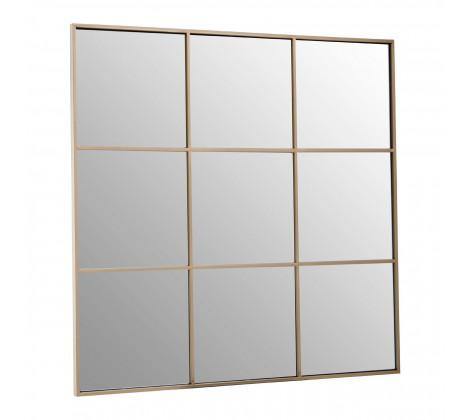 Grid Wall Mirror With Gold Finish Frame - Modern Home Interiors