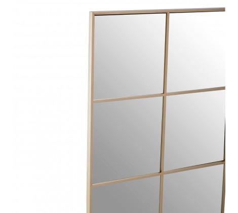 Grid Wall Mirror With Gold Finish Frame - Modern Home Interiors