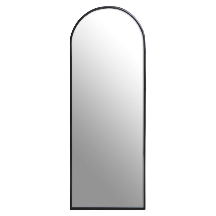 Matte Black Edge Tall Arched Wall Mirror - 170cm