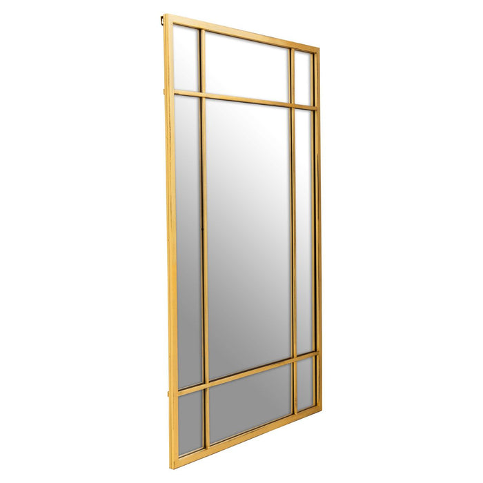 Brushed Gold Trim Modern Wall Mirror 140 x 90cm