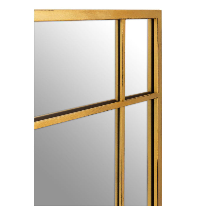 Brushed Gold Trim Modern Wall Mirror 140 x 90cm