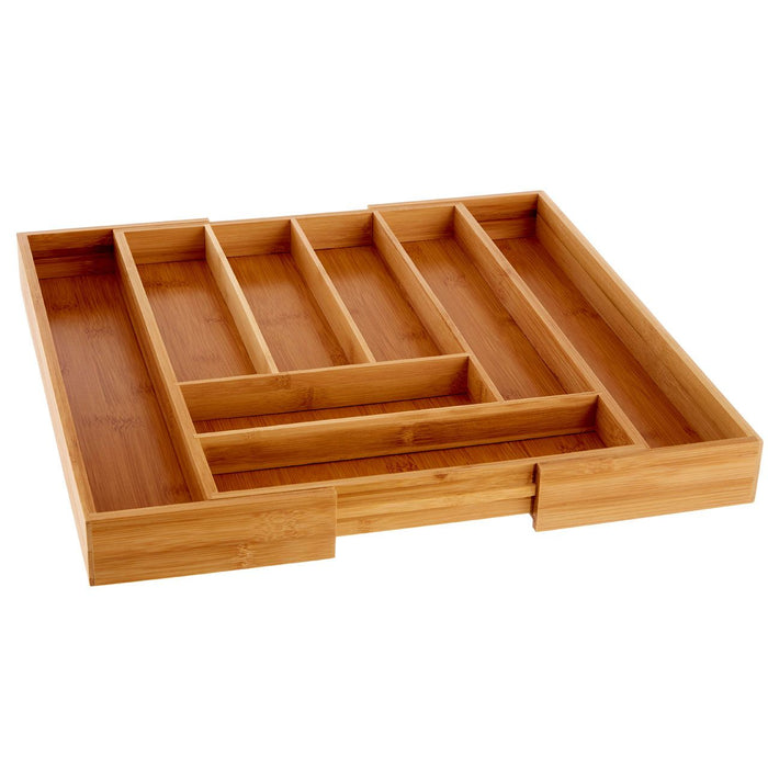 Bamboo Rectangular Expandable Cutlery Tray 33 x 46cm