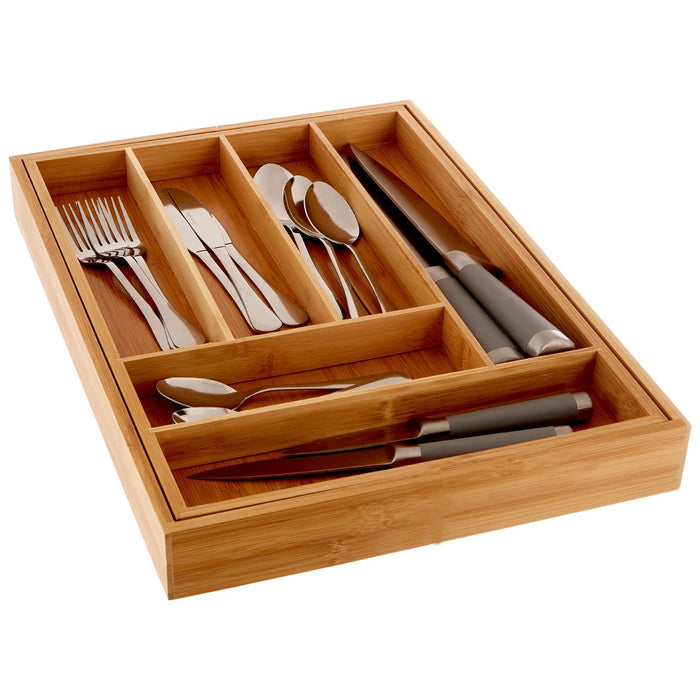 Bamboo Rectangular Expandable Cutlery Tray 33 x 46cm