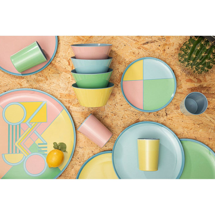 MIMO SET OF 4 MELAMINE PLATES - 4 COLOURS - Modern Home Interiors