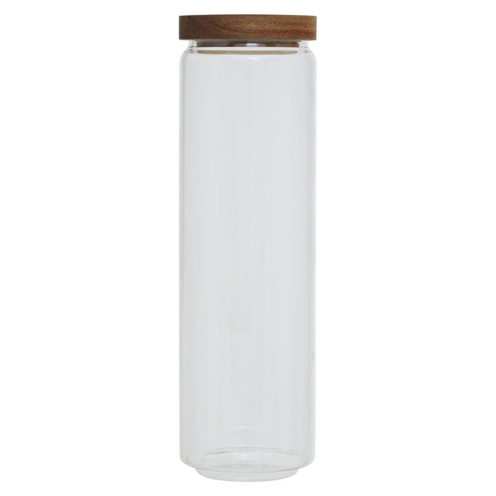 Freska Clear Glass and Acacia Wood Preserving Food Storage Jar - 1600ml