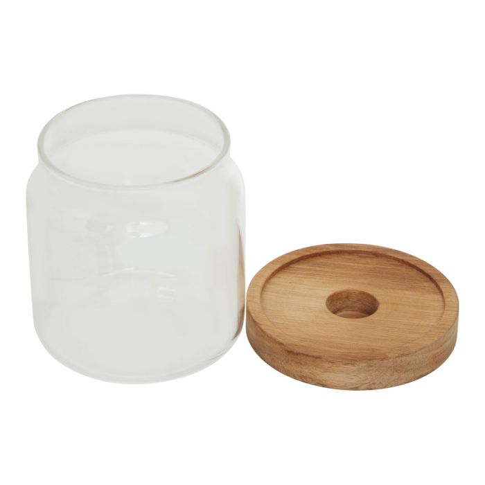 Freska Clear Glass and Acacia Wood Preserving Food Storage Jar - 500ml