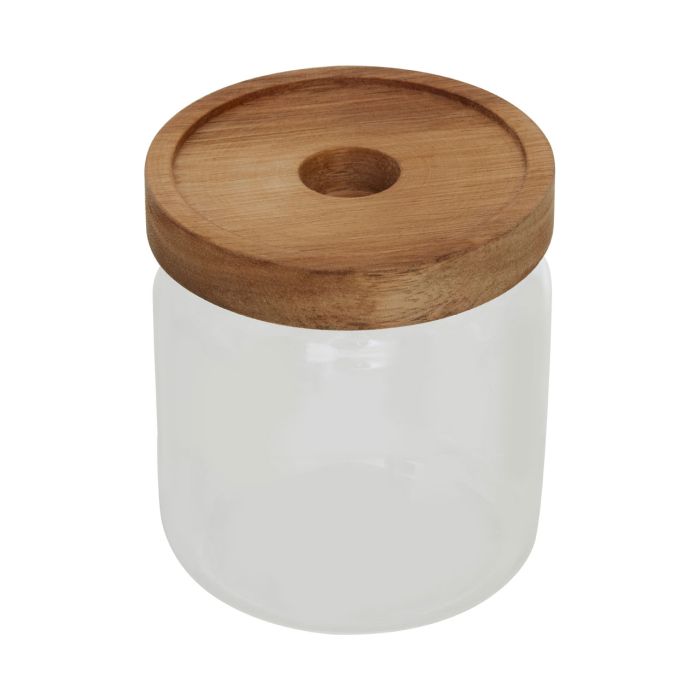 Freska Clear Glass and Acacia Wood Preserving Food Storage Jar - 500ml