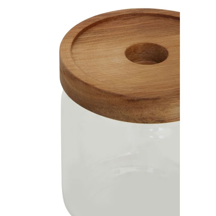 Freska Clear Glass and Acacia Wood Preserving Food Storage Jar - 500ml