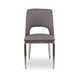 Glide Grey Leather & Chrome Dining Chair - Modern Home Interiors