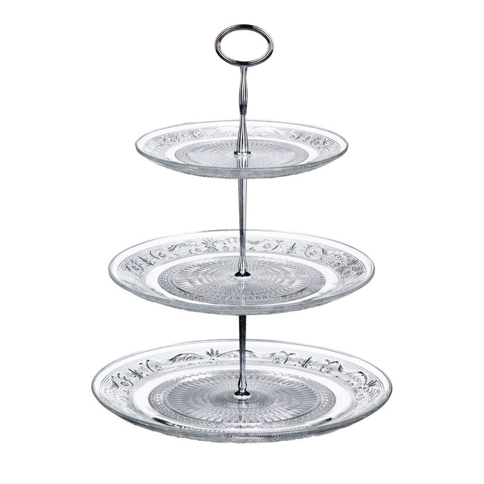 Glass Cake Stand with 3 Tiers