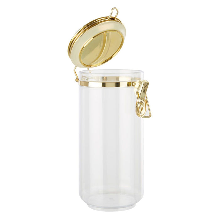 Large Clear Gold Metallic Canister