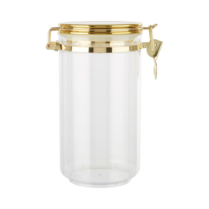 Large Clear Gold Metallic Canister