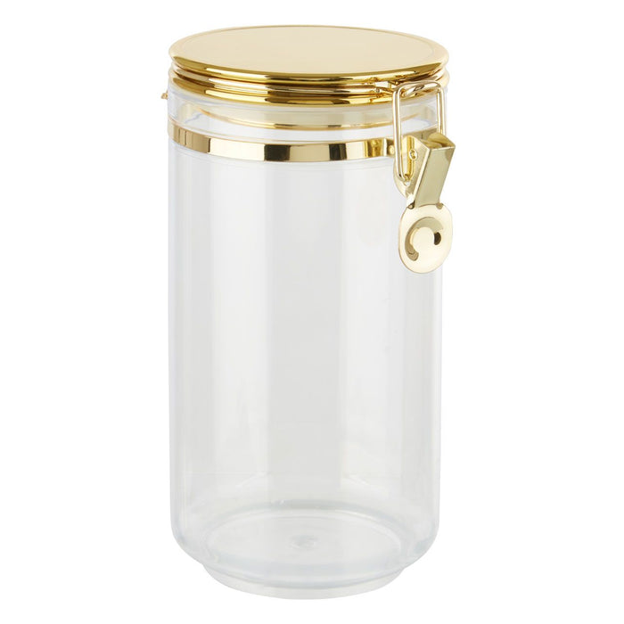 Large Clear Gold Metallic Canister