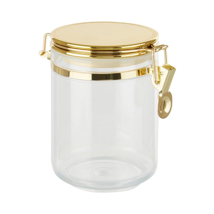 Medium Clear Gold Metallic Canister