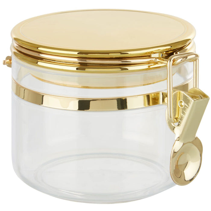 Small Clear Gold Metallic Canister