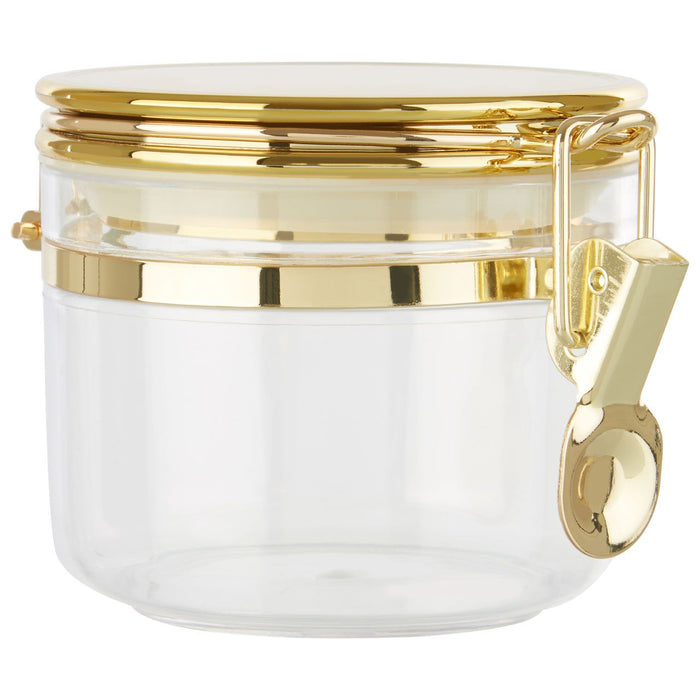 Small Clear Gold Metallic Canister