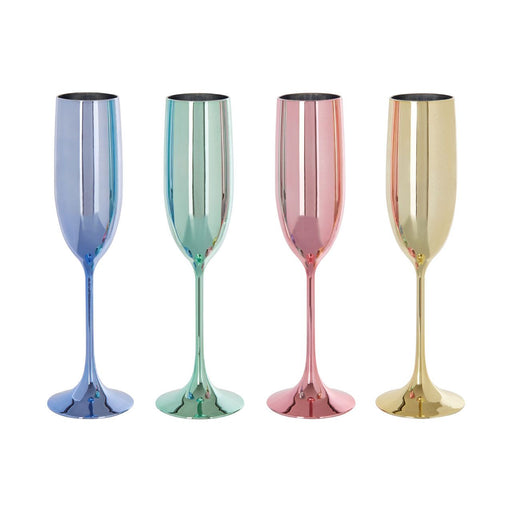 MIMO SET OF 4 MULTICOLOUR CHAMPAGNE GLASSES - Modern Home Interiors