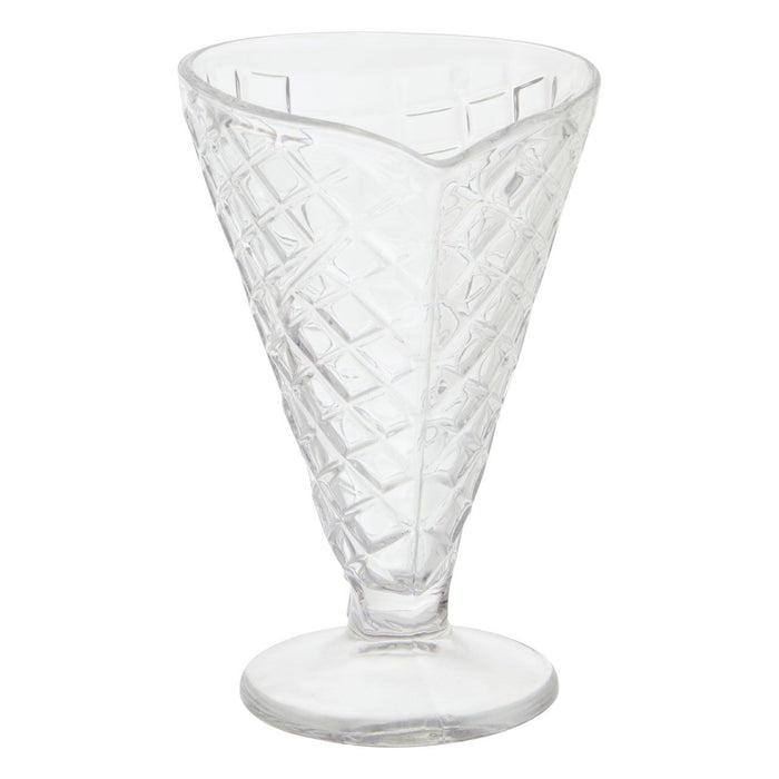 Tapered Waffle Cone Design Sundae Dessert Glasses - Set of 4