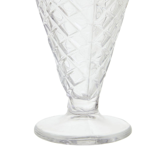 Tapered Waffle Cone Design Sundae Dessert Glasses - Set of 4