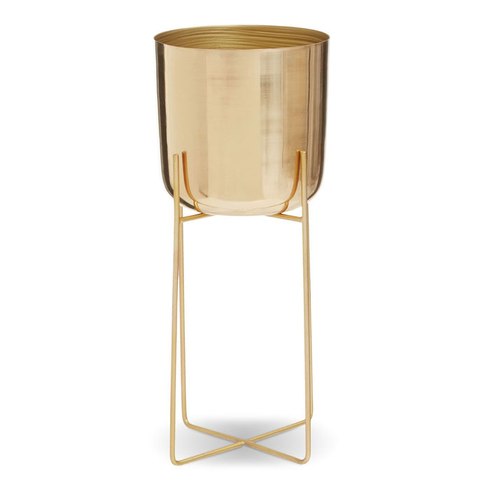 Floor Standing Planter - Gold