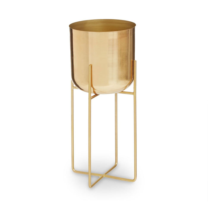 Floor Standing Planter - Gold