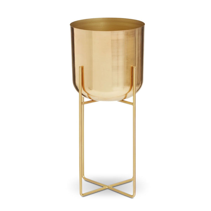 Floor Standing Planter - Gold