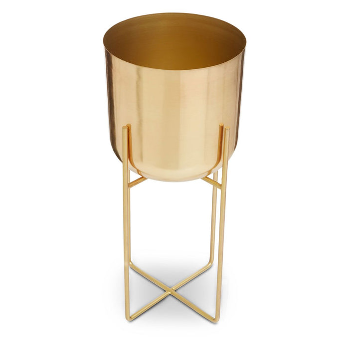 Floor Standing Planter - Gold