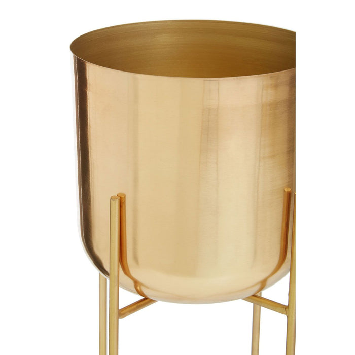 Floor Standing Planter - Gold