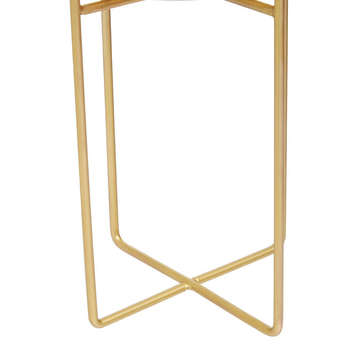 Floor Standing Planter - Gold