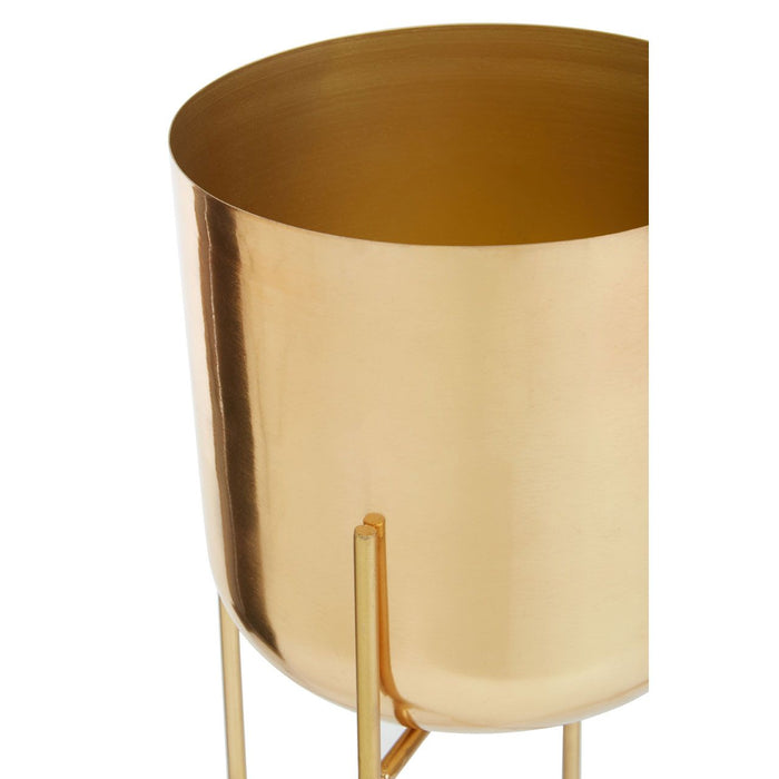 Floor Standing Planter - Gold