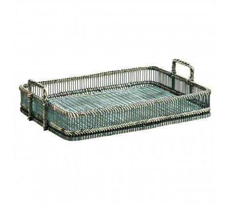 Rustic Style Rectangular Tray - Green - Modern Home Interiors