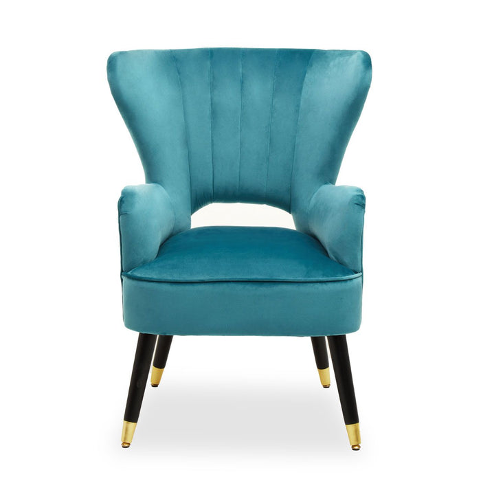 Green/Teal Velvet Armchair