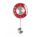 Red and Chrome Pendulum Wall Clock - Modern Home Interiors