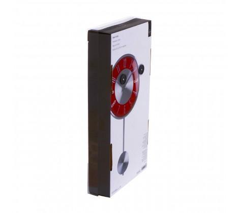 Red and Chrome Pendulum Wall Clock - Modern Home Interiors