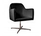 Oscar Modern Accent Swivel Armchair Chair - Black Leather - Modern Home Interiors