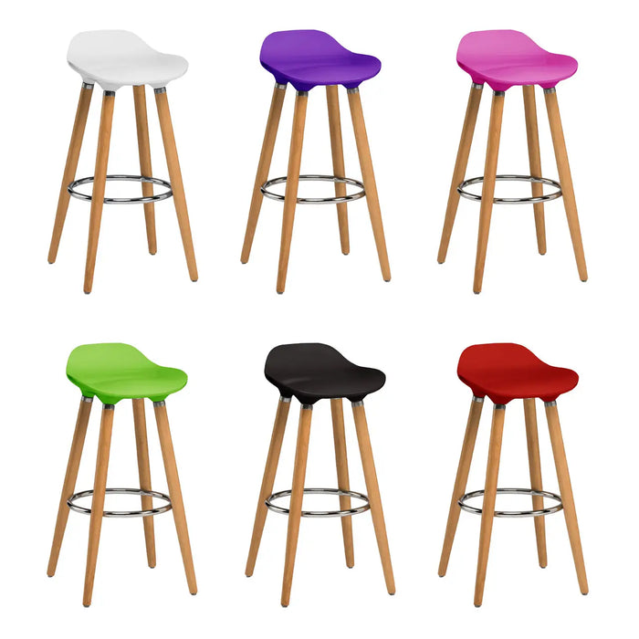 Black ABS Beech Wood Bar Stool