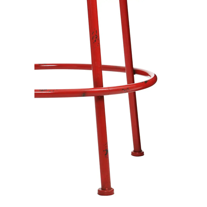 Industrial Style Red Metal Bar Stool