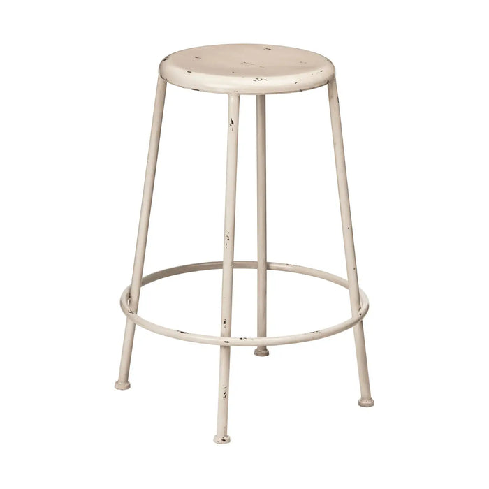 Industrial Style Cream Metal Bar Stool