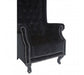 Regents Park Tall Porter Grande Armchair - Black Velvet - Modern Home Interiors