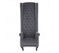 Regents Park Tall Porter Grande Armchair - Grey Velvet - Modern Home Interiors