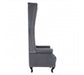 Regents Park Tall Porter Grande Armchair - Grey Velvet - Modern Home Interiors