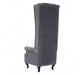 Regents Park Tall Porter Grande Armchair - Grey Velvet - Modern Home Interiors