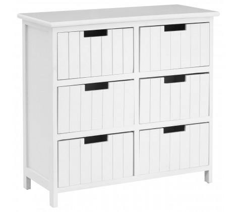 New England White 6 Drawer Chest - Modern Home Interiors