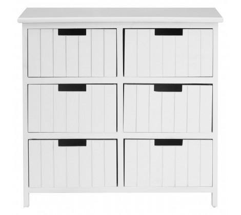 New England White 6 Drawer Chest - Modern Home Interiors