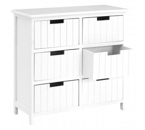 New England White 6 Drawer Chest - Modern Home Interiors