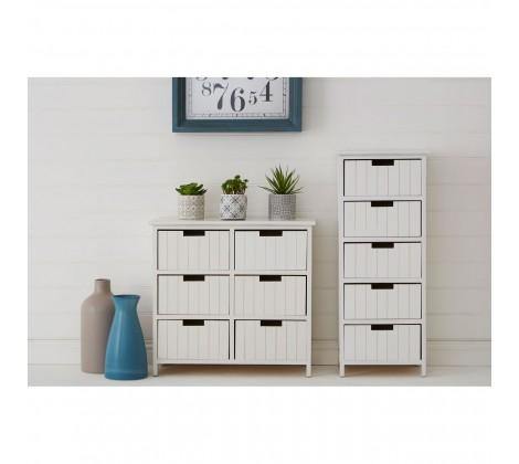 New England White 6 Drawer Chest - Modern Home Interiors