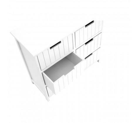 New England White 6 Drawer Chest - Modern Home Interiors